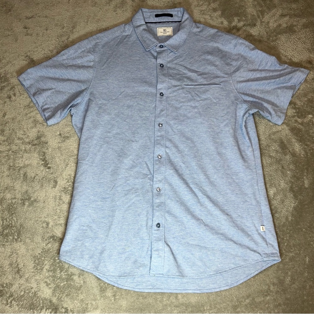 7 Diamonds Sky Blue Casual Button Down Shirt
